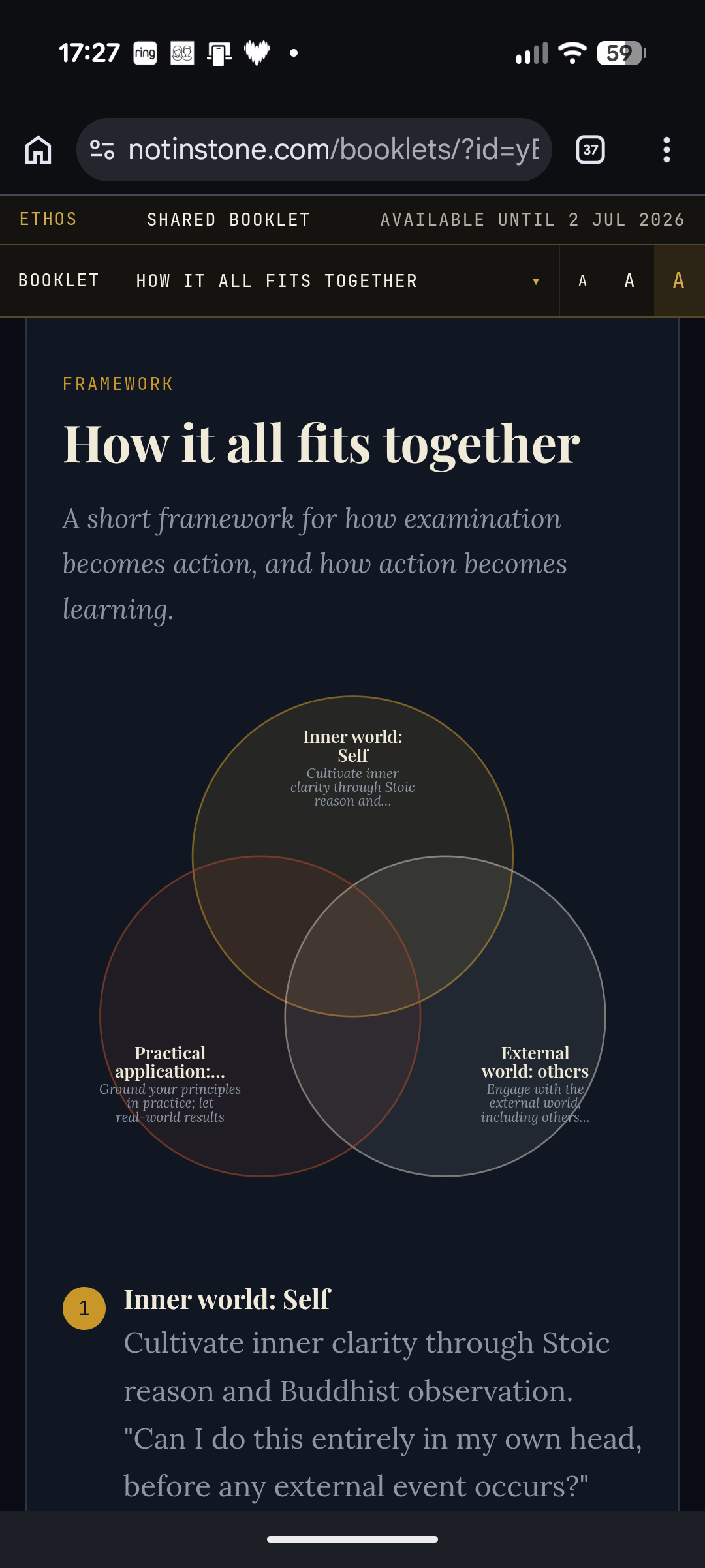 An Ethos booklet
